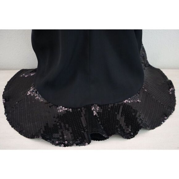SHO x Tadashi Shoji Women's Sz 00 Black Asymmetrical Sequin Cocktail Dress - Picture 9 of 14